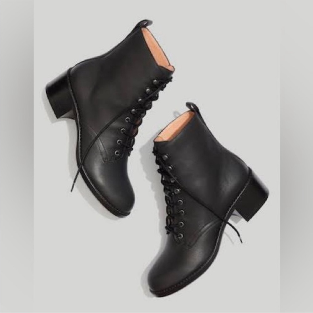 Madewell Patti Black Lace Up Boots